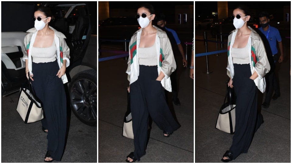 Alia Bhatt strutted at the airport donning a monochrome outfit