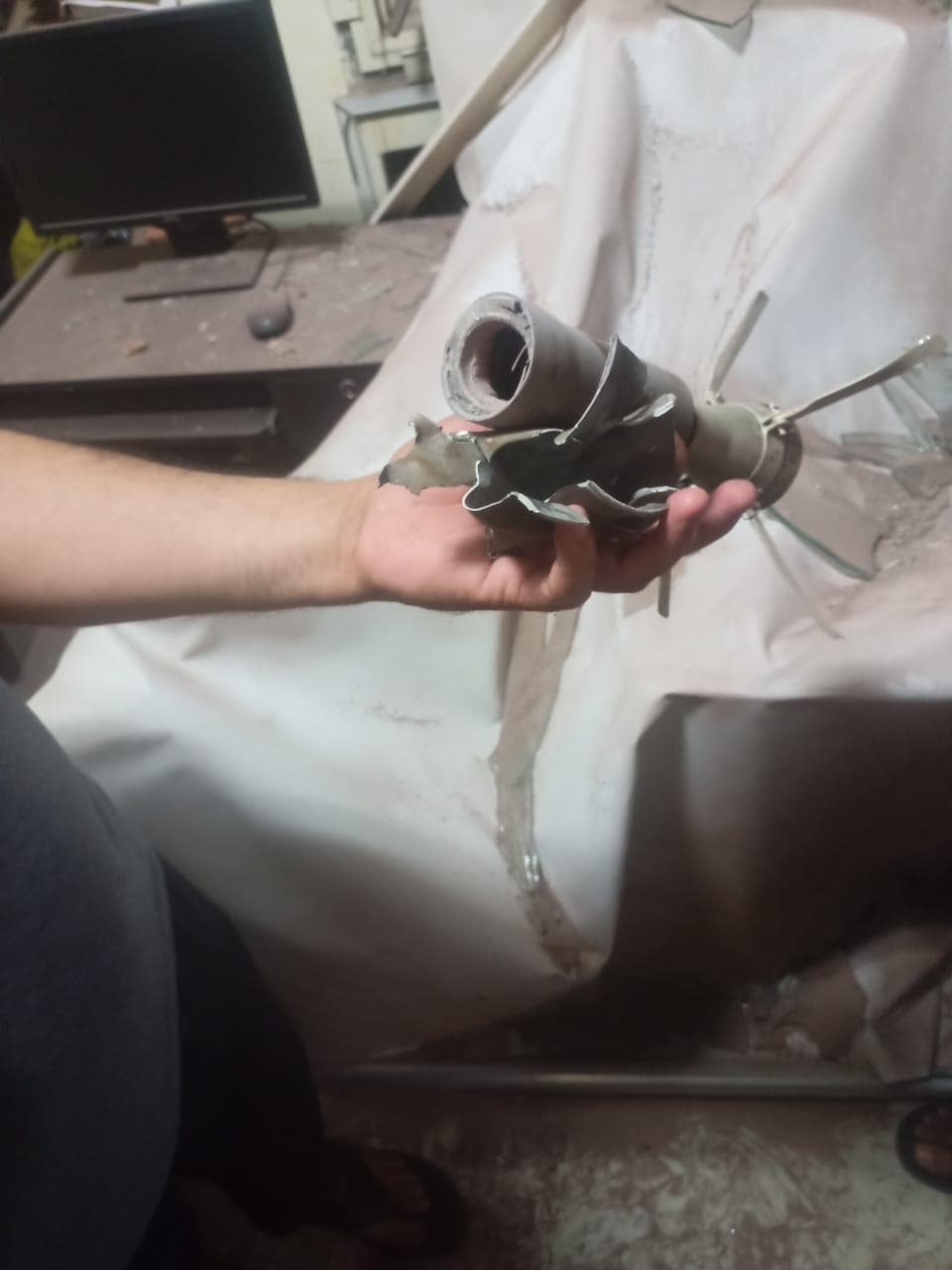 The rocket-propelled grenade which hit the Punjab Police Intelligence headquarters. (Keshav Singh/Hindustan Times) The rocket-propelled grenade which hit the Punjab Police Intelligence headquarters. (Keshav Singh/Hindustan Times)
