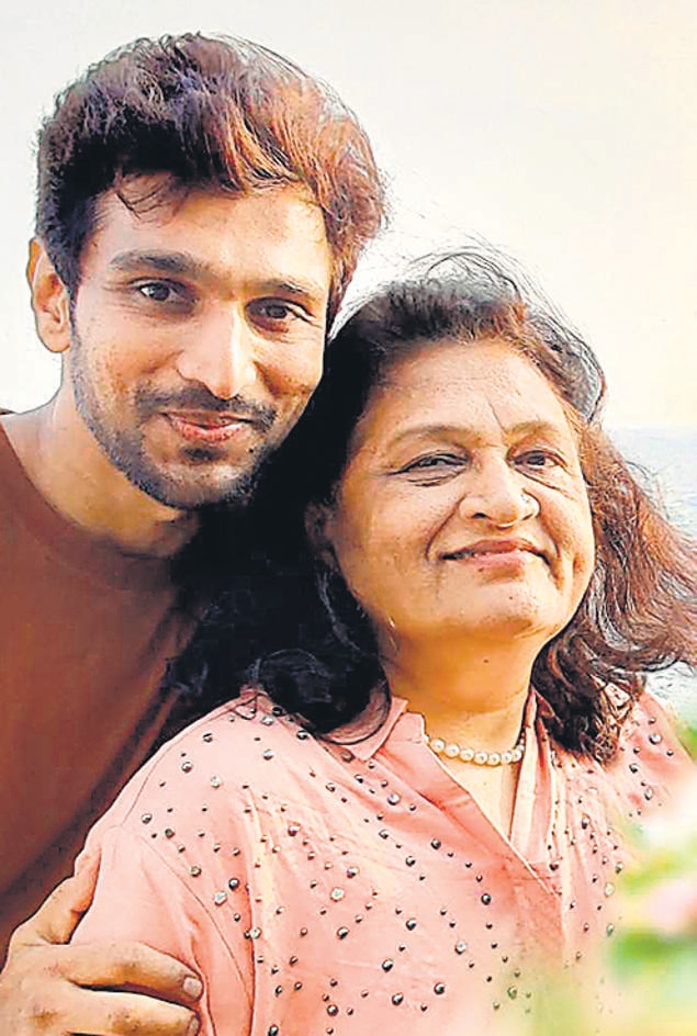 Pratik Gandhi with his mum