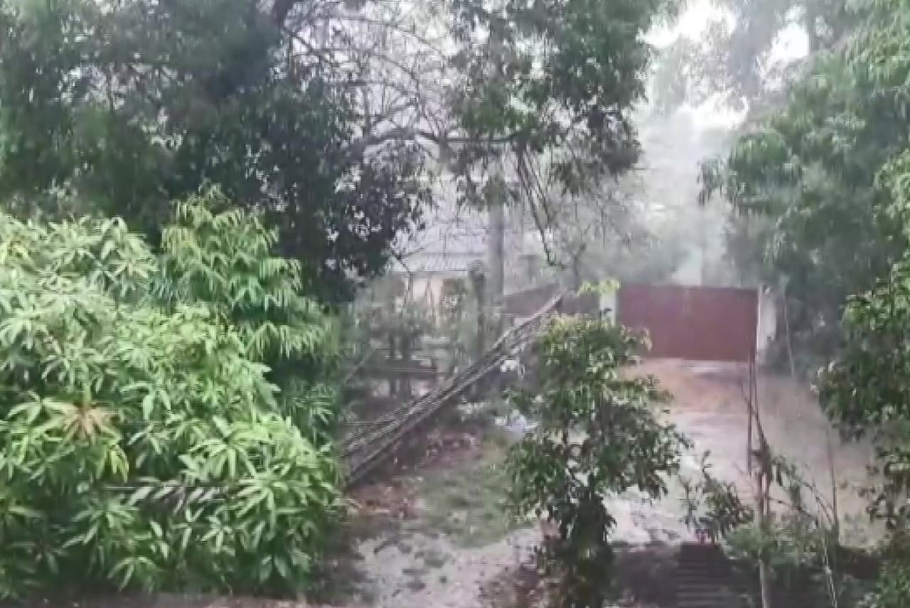 Rain has started in Odisha's Bhadrak region due to the effects of cyclone Asani. (ANI Photo)