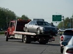 Cadillac sedan that fugitives Casey White and Vicky White used being hauled. Cadillac sedan that fugitives Casey White and Vicky White used being hauled.