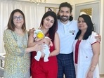 Debina Bonnerjee and Gurmeet Choudhary with their mothers.