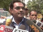 AAP MLA Mukesh Ahlawat speaks to reporters during the anti-encroachment drive in Delhi's Mangolpuri area. (ANI Twitter) AAP MLA Mukesh Ahlawat speaks to reporters during the anti-encroachment drive in Delhi's Mangolpuri area. (ANI Twitter)