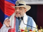 Union Home Minister Amit Shah addresses a special programme in Guwahati on Tuesday.