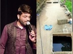 Kannada singer Ajay Warrior has posted an image of the open water drain gutter where he fell Kannada singer Ajay Warrior has posted an image of the open water drain gutter where he fell 