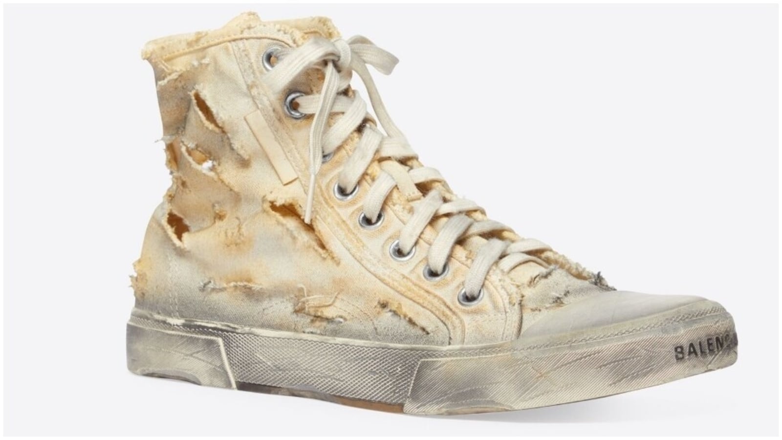 BALENCIAGA Paris Distressed LogoEmbroidered Canvas HighTop Sneakers for  Men  MR PORTER