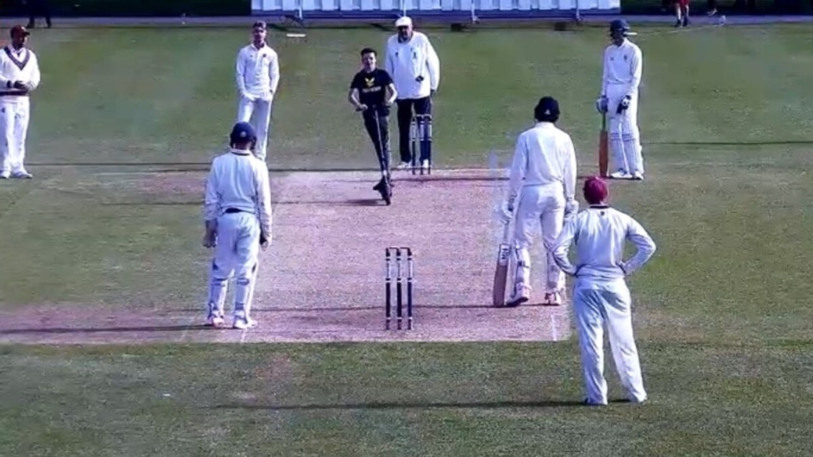 Watch Man rides scooter in middle of pitch, cricket match comes to bizarre halt Cricket