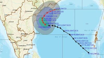 Severe cyclone Asani has changed its track and will touch the Andhra Pradesh coast on early Wednesday (Twitter/IMD) Severe cyclone Asani has changed its track and will touch the Andhra Pradesh coast on early Wednesday (Twitter/IMD)