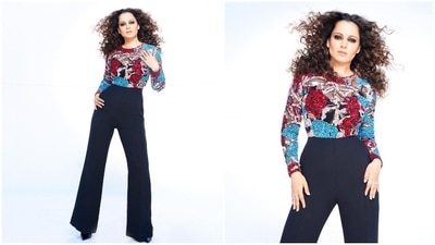 In one of the episodes of Lock Upp, Kangana Ranaut was seen wearing a vibrant multi-coloured embellished jumpsuit. (Instagram/@kanganaranaut)