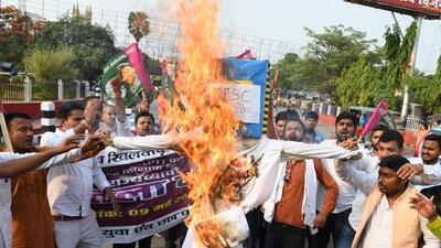 Members of Jan Adhikar Chatra Parishad (JACP) protest against the paper leak of the civil services combined examination conducted by Bihar Public Service Commission (HT File Photo/Santosh Kumar) Members of Jan Adhikar Chatra Parishad (JACP) protest against the paper leak of the civil services combined examination conducted by Bihar Public Service Commission (HT File Photo/Santosh Kumar)