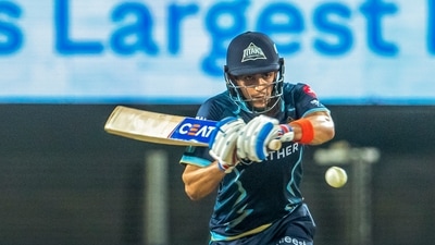 Shubman Gill of Gujarat Titans plays a shot during the Indian Premier League 2022 cricket match between Lucknow Super Giants and Gujarat Titans, at the MCA International Stadium in Pune, Tuesday, May 10, 2022.&nbsp; (PTI)