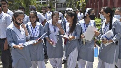 Class 10 students from Chandigarh exuded confidence after taking the CBSE science exam. (HT File)