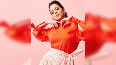 Kangana Ranaut teamed her comfy, stylish and playful summer look with nude pink pumps. (Instagram/@kanganaranut)