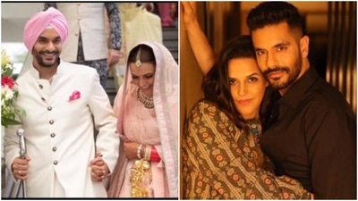 Neha Dhupia and Angad Bedi celebrate their fourth wedding anniversary. Neha Dhupia and Angad Bedi celebrate their fourth wedding anniversary.