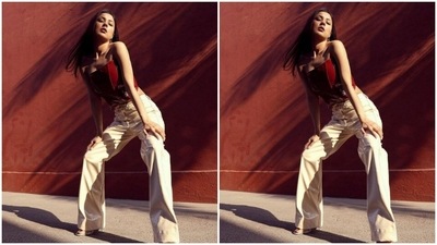 Shehnaaz played muse to fashion designer house It Girl and picked an all-leather ensemble for the pictures. (Instagram/@shehnaazgill)