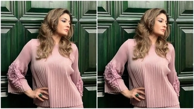Raveena played muse to fashion designer house Tasuvure and picked a pastel pink co-ord set for the pictures. (Instagram/@officialraveenatandon)