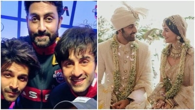 Abhishek Bachchan teases Ranbir Kapoor over his wedding with Alia Bhatt.