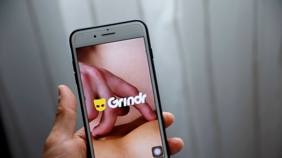 Grindr app is seen on a mobile phone in this photo illustration taken in Shanghai, China.(Reuters)