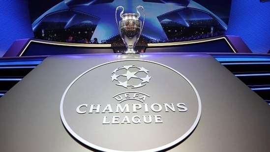 The Champions League Trophy stands on display during the draw ceremony(Getty Images)
