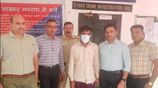 Vikas, alias Vicky Kumar, who hails from Haryana’s Fatehabad, was arrested in April for duping a Chandigarh woman of ₹83,979. (HT Photo)