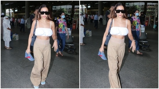 Malaika Arora looks ultra chic in white crop top and bell-bottom jeans: In  Pics, News