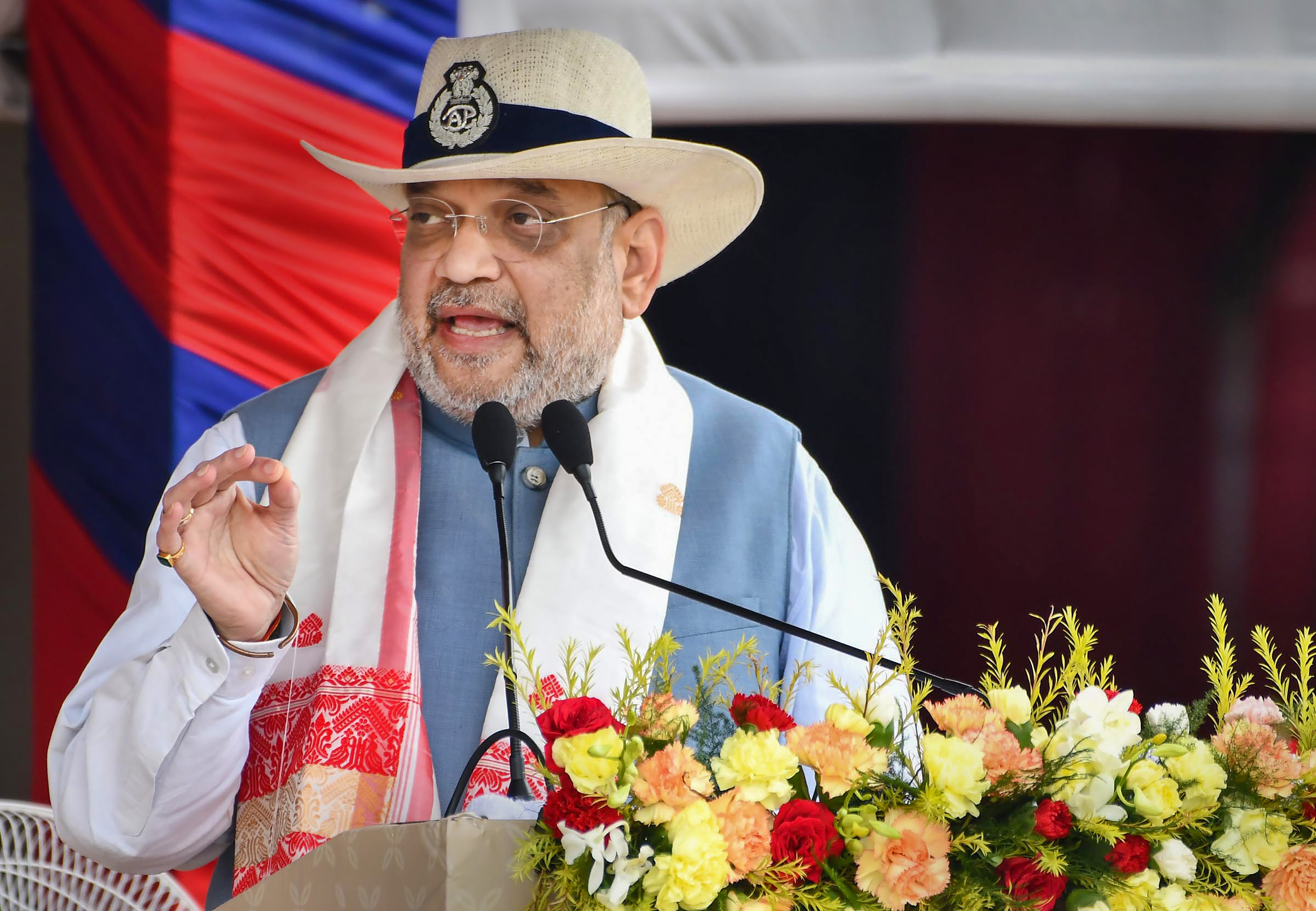 Union Home Minister Amit Shah addresses a special programme in Guwahati on Tuesday. (PTI) Union Home Minister Amit Shah addresses a special programme in Guwahati on Tuesday. (PTI)