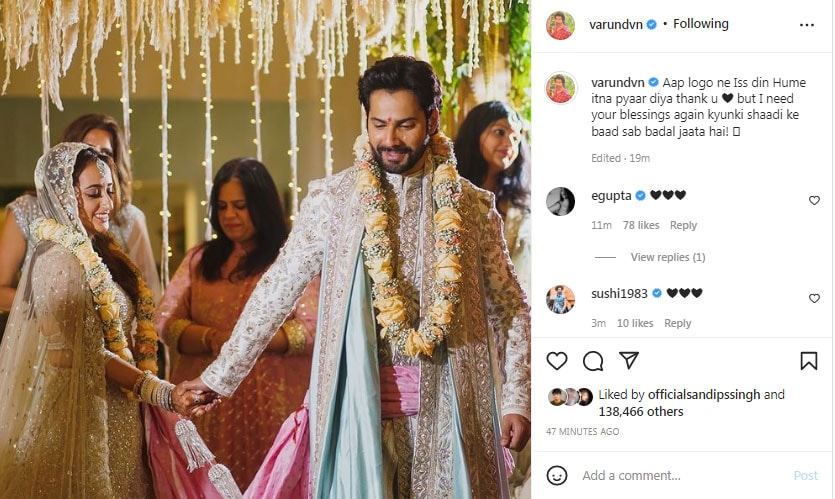 Varun Dhawan and Natasha Dalal tied the knot last year.&nbsp;