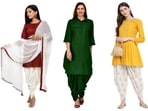 Dhoti kurta set for women is an elegant semi formal wear.