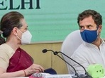 New Delhi: Congress President Sonia Gandhi with party leader Rahul Gandhi during the Congress Working Committee meeting, at the AICC headquarters, in New Delhi, Monday, May 9, 2022. (PTI Photo/Kamal Kishore) (PTI05_09_2022_000180B) (PTI) New Delhi: Congress President Sonia Gandhi with party leader Rahul Gandhi during the Congress Working Committee meeting, at the AICC headquarters, in New Delhi, Monday, May 9, 2022. (PTI Photo/Kamal Kishore) (PTI05_09_2022_000180B) (PTI)