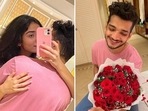Munawar Faruqui with his girlfriend on her birthday. Munawar Faruqui with his girlfriend on her birthday.