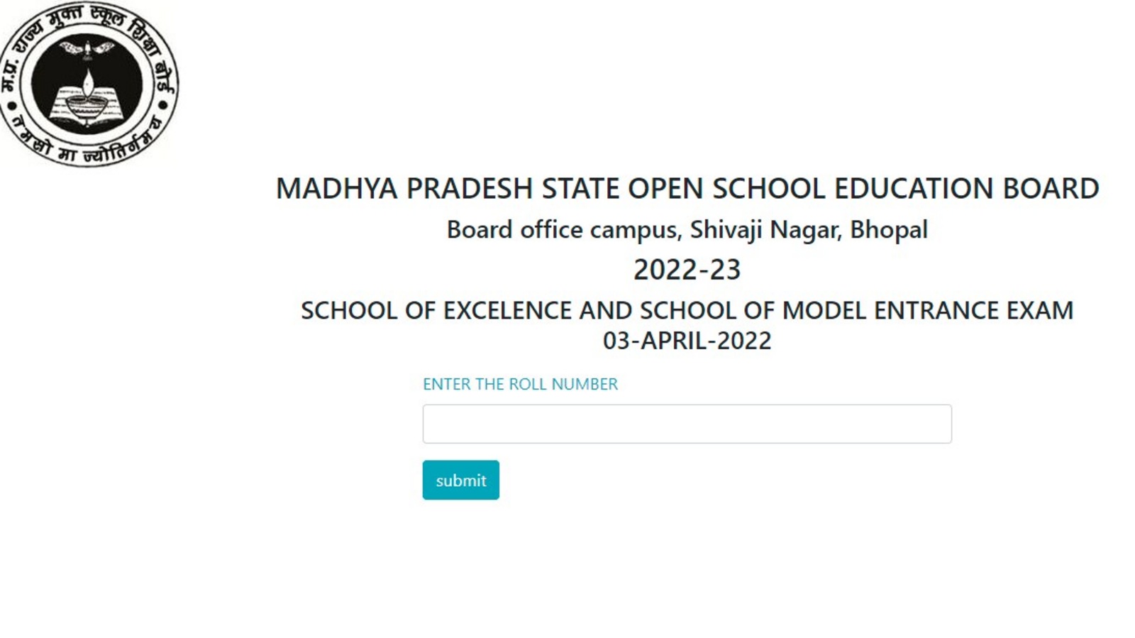 MPSOS Excellence School, Model School entrance results 2022 out at mpsos.nic.in