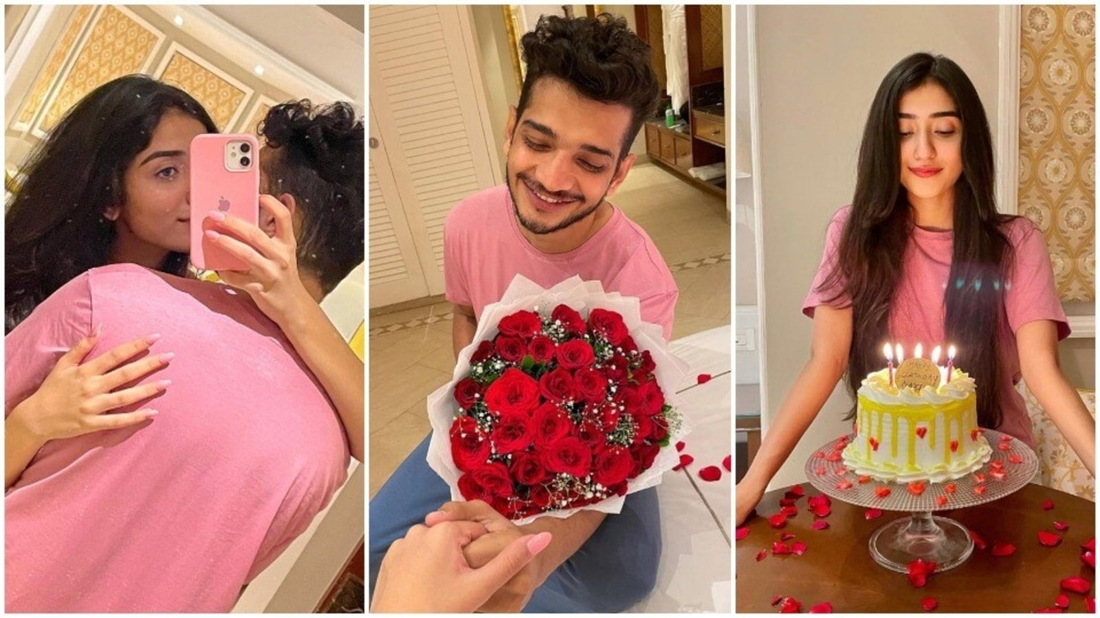 Munawar Faruqui rings in girlfriend Nazila’s birthday with roses and romance, fans notice him blushing hard