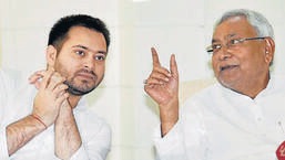 Bihar chief minister Nitish Kumar held a meeting with Tejashwi Yadav on Wednesday, a day after he demanded the chief minister clarify his stand on caste census (PTI File Photo)