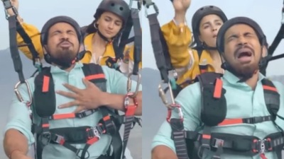 Alia Bhatt and Vipin Kumar in a recreation of his viral ‘land kara de’ video for a recent ad. Alia Bhatt and Vipin Kumar in a recreation of his viral ‘land kara de’ video for a recent ad.