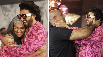 Ranveer Singh shares pictures with Ratna Pathak and Vishal Dadlani. Ranveer Singh shares pictures with Ratna Pathak and Vishal Dadlani.