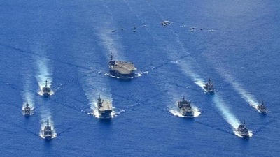 QUAD Navies exercising off the coast of Guam in Indo-Pacific