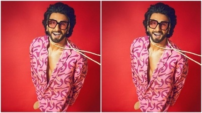 Ranveer’s fashion game is getting better by the day. A day back, the actor shared a slew of pictures of himself in a pink co-ord set. (Instagram/@ranveersingh)
