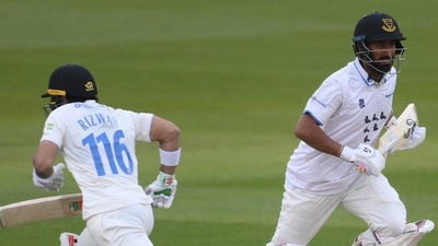 Rizwan (L) and Pujara (Twitter/County Championship)