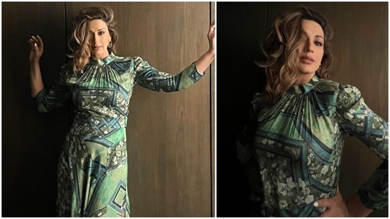 The bold and beautiful Sonali Bendre slipped into an elegant emerald green dress for a photoshoot.(Instagram/@iamsonalibendre)