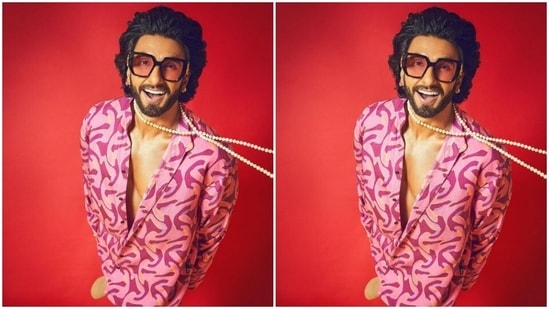 Ranveer’s fashion game is getting better by the day. A day back, the actor shared a slew of pictures of himself in a pink co-ord set.(Instagram/@ranveersingh)