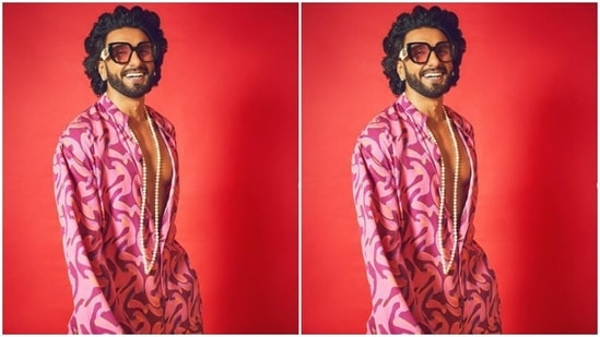 “Majja ni life,” he captioned his pictures featuring him in a pastel pink and dark pink shirt and a pair of trousers of the same pattern.(Instagram/@ranveersingh)