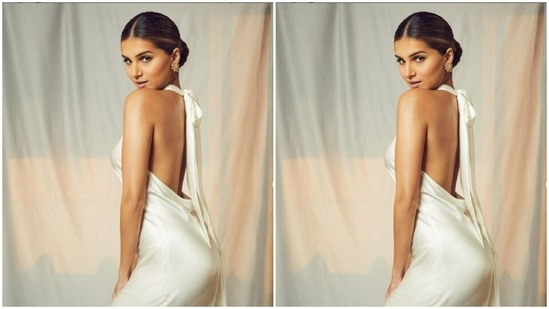 Tara’s fashion diaries are drool-worthy. A few days back, Tara looked super stunning in a white satin backless gown.(Instagram/@tarasutaria)
