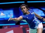 India's PV Sindhu returns a shot(AP)