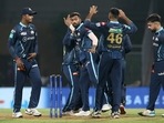 Hardik Pandya of Gujarat Titans celebrates(PTI) Hardik Pandya of Gujarat Titans celebrates(PTI)