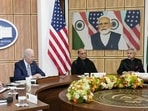 President Joe Biden meets virtually with Prime Minister Narendra Modi in the South Court Auditorium on the White House campus in Washington on April 11, 2022. (AP File) President Joe Biden meets virtually with Prime Minister Narendra Modi in the South Court Auditorium on the White House campus in Washington on April 11, 2022. (AP File)