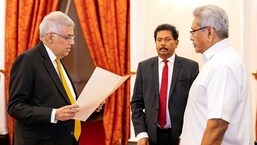 United National Party leader Ranil Wickremesinghe sworn in as the Prime Minister of Sri Lanka in Colombo on Thursday. 