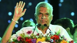 O líder do Partido Nacional Unido (UNP) Ranil Wickremesinghe.