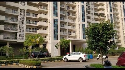 The firing took place outside Falcon View, a high-rise residential building owned by real estate baron and Aam Aadmi Party Mohali MLA Kulwant Singh, on Thursday morning. (HT Photo) The firing took place outside Falcon View, a high-rise residential building owned by real estate baron and Aam Aadmi Party Mohali MLA Kulwant Singh, on Thursday morning. (HT Photo)