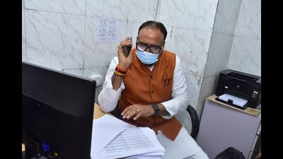 Deputy chief minister Brajesh Pathak at Dr Ram Manohar Lohia Institute of Medical Sciences on Thursday. (Sourced pic) Deputy chief minister Brajesh Pathak at Dr Ram Manohar Lohia Institute of Medical Sciences on Thursday. (Sourced pic)