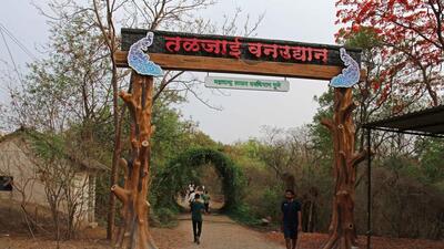 The welcome gate at Taljai hill area is an illegal construction, according to residents. (RAVINDRA JOSHI/HT) The welcome gate at Taljai hill area is an illegal construction, according to residents. (RAVINDRA JOSHI/HT)